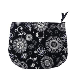Thirty-One Zipper Pouch Onyx Medallion  RETIRED black & white mandala Paisley